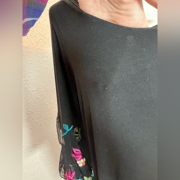 Boho Embroidered Flutter Sleeve Kim & Cami Blouse - Picture 6 of 6